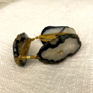 Bourbon & Bowties Black quartz statement bangle bracelet